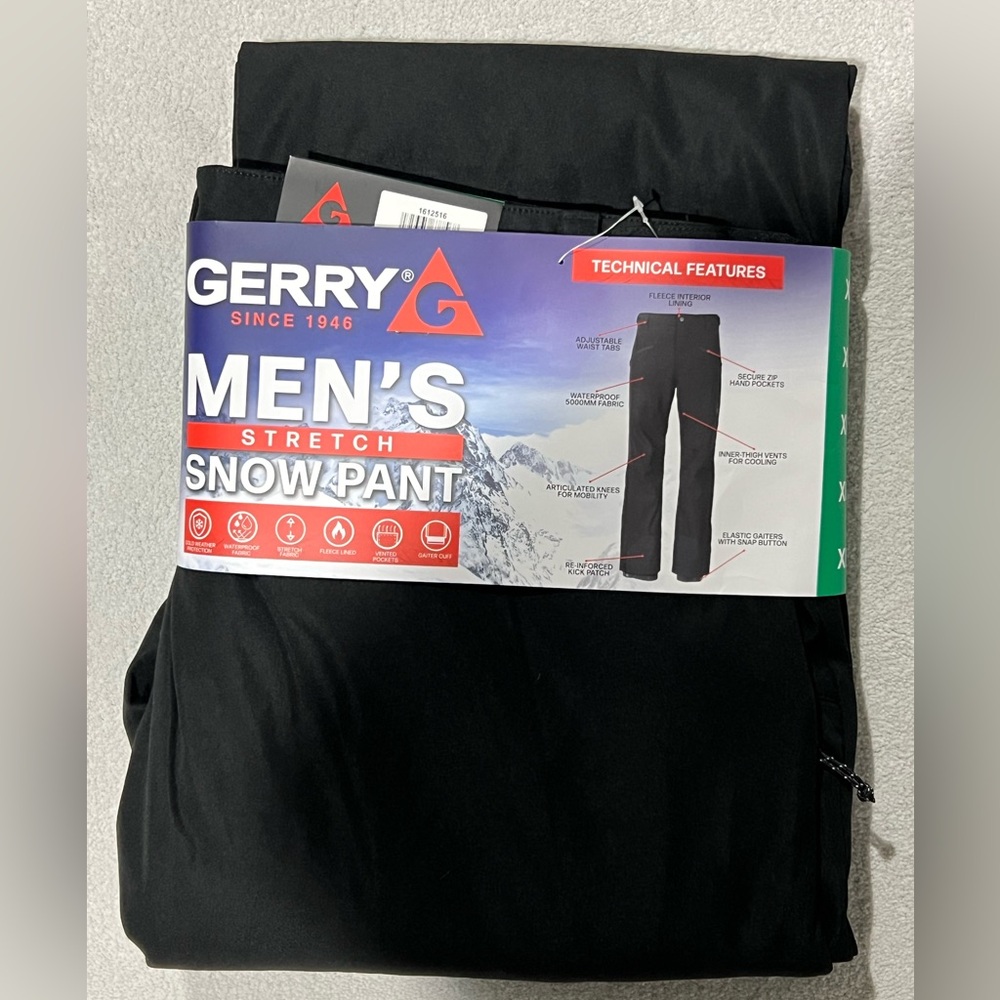 Gerry Men's Black Stretch Snow Pants